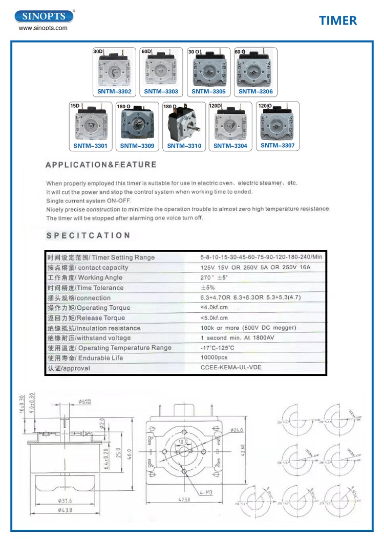Sinopts Spec of Timer